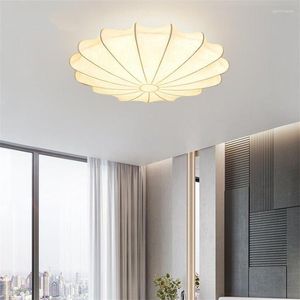 Plafondlampen Japanse zijde Ronde slaapkamer Studie Chinese lampstof Lampenkapverlichting Decoratieve E27 -lampen