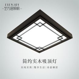 Plafondverlichting Japanse stijl delicate ambachten houten frame licht Led Luminarias Para Sala dimmen Lamp2503