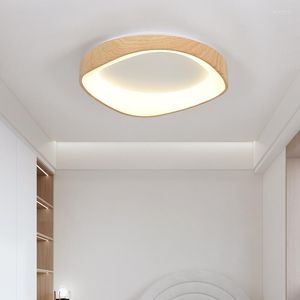 Luces de techo Lámpara LED de estilo japonés Dormitorio Pasillo Madera moderna Sala de estar Cocina Estudio Lámpara decorativa