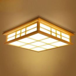 Plafonniers style japonais tatami lampe LED plafond en bois éclairage salle à manger chambre lampe salle d'étude salon de thé 0033260q