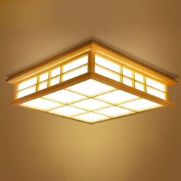 Luces de techo lámpara tatami de estilo japonés iluminación de techo LED de madera lámpara de comedor dormitorio sala de estudio casa de té 0033310a