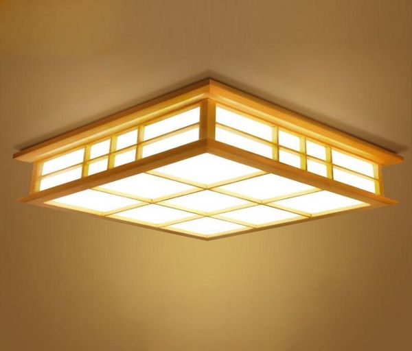 Plafonniers Lampe tatami de style japonais LED éclairage de plafond en bois salle à manger chambre lampe salle d'étude salon de thé 00336031006