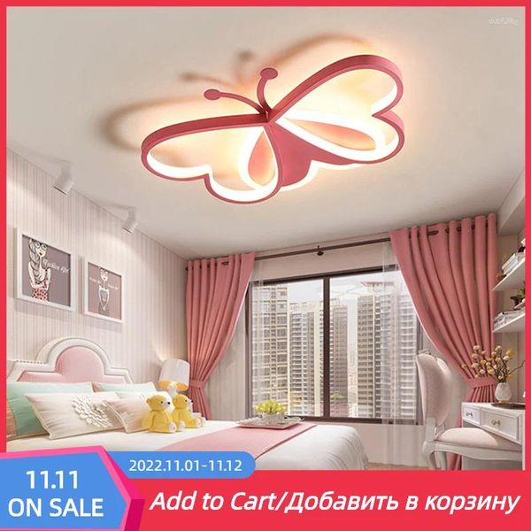 Plafonniers chambre d'enfant lustres papillon lampe décor pour fille garçon enfant salon chambre décoration suspendus