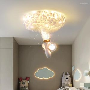 Plafonniers Kobuc Rocket Lustre pour chambre d'enfant étude de chambre moderne créatif coton lampe à LED garçons enfant luminaire