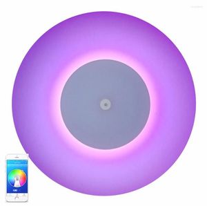 Plafondlampen nieuwste LED -muzieklicht met bluetooth stereo dubbele luidspreker app externe bediening RGB kleur veranderen spoeling mount lamp