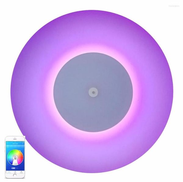 Luces de techo La última luz de música LED con Bluetooth Estéreo Altavoz dual Aplicación remota Control RGB Lámpara de montaje empotrado que cambia de color