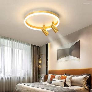 Plafondlampen LED Slaapkamer Simple Moderne Ronde Vorm Persoonlijkheid Creatieve sfeerlamp met Spotlight