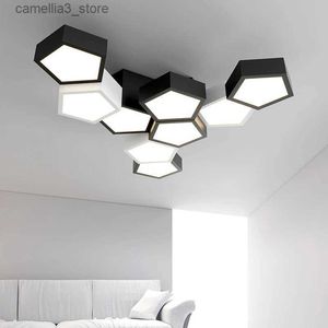 Plafondverlichting LED-plafondlamp voor woonkamer hal slaapkamer kinderkamer diamant kroonluchter zwart wit binnen home decor moderne lamp Q231120