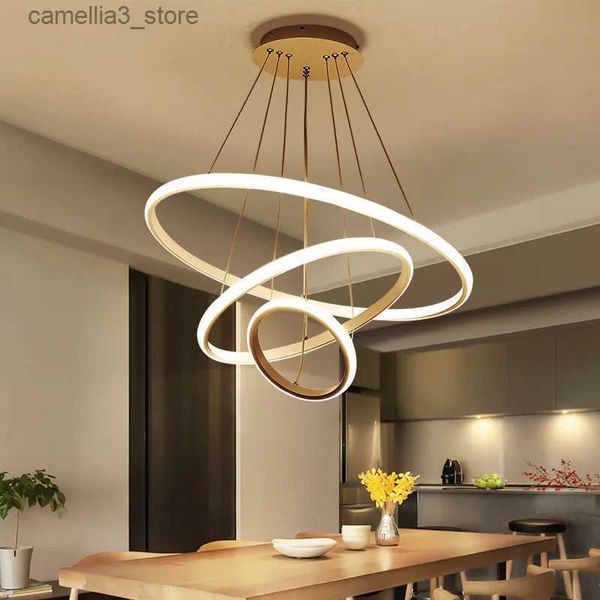 Plafonniers Led Lustre pour lampes à manger Design de luxe moderne et lampe suspendue pour plafond salon Lustre pendentif luminaire Q231120