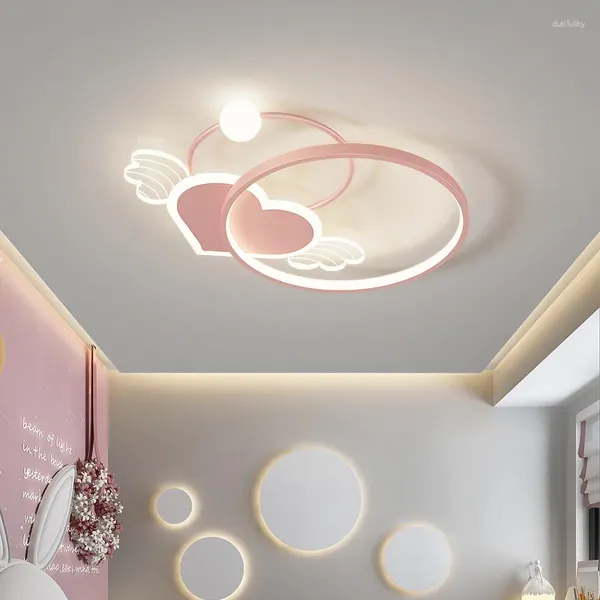 Luces de techo Lámpara de araña LED para la habitación de los niños Dormitorio de bebé Decoración de estudio Rosa Azul Montaje en superficie Accesorios de iluminación modernos