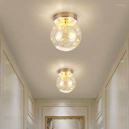 Plafonniers LED Lampes d'allée en verre étoilé créatives pour l'éclairage d'entrée de vestiaire Éclairage de balcon minimaliste moderne rond