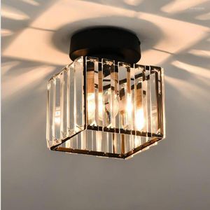 Plafonniers Led Cristal Abat-Jour Balck Or Plafonnier Salon Chambre Moderne Rond Carré Lampe Décorative