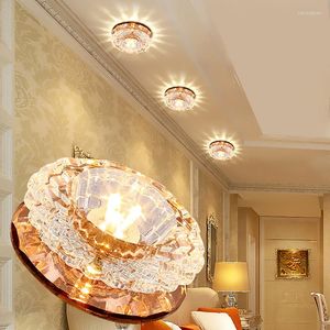 Plafonniers LED cristal lumière 3W Hall éclairage AC90-260V porche chambre lampe blanc/blanc chaud/coloré allée couloir