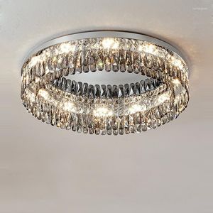 Plafondlampen LED Dimable Gold Chrome Crystal Kroonluchter Luster Lamparas de Techo Lights.Ceiling Lamp voor woonkamer