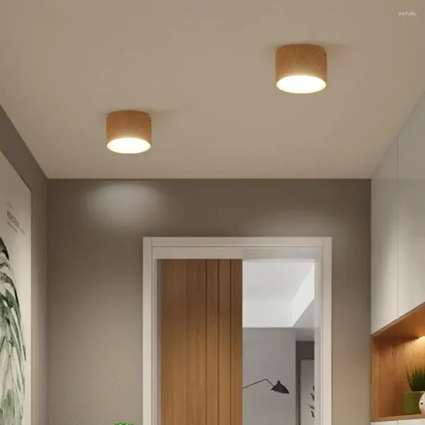 Luces de techo LED Downlight Alto brillo Luz de grano de madera Parpadeo Libre Pasillo Lámpara de pasillo Suministros de dormitorio