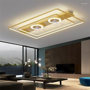 Plafondlampen LED -ventilator met frequentieconversie Mute slaapkamer decor ventilatorlamp woonkamer dineren acryl acrim iron