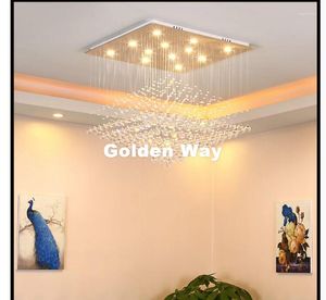 Plafonniers LED cristal doré pour salon Luminarias Para Sala Plafon AC luminaires