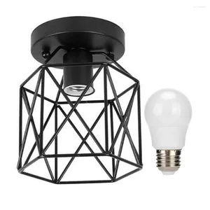 Plafonniers LED lampe économie d'énergie noir ombre entrée protéger les yeux encastré lumière installation facile pour le salon