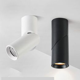 Luces de techo lámpara LED para sala de estar girar 90 grados ligero decoración cilíndrica de decoración de iluminación