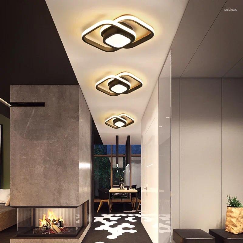 Plafonniers Lampe LED Éclairage intérieur pour couloir balcon noir blanc chambre salon