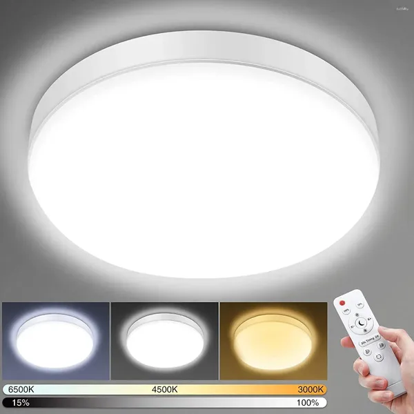 Plafonniers LED Light 24W avec télécommande Dimmable Rond Round Chambre moderne IP54 Imperméable