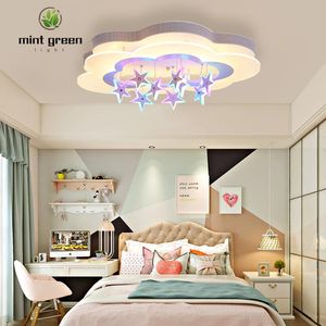 Plafondlampen LED Licht voor kinderkamer KKANDERLIER LAMP Fairy Tale Hangende paarse sterren Verlichtingsarmatuur