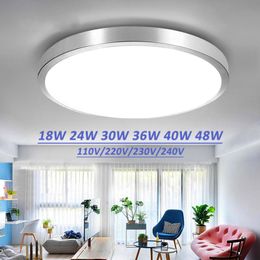 Luces de techo lámparas de iluminación LED Lámpara de estar moderna Balcón de montaje de la superficie 18W 24W 30W 36W 40W 48W AC 110V/220V