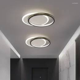 Plafonniers LED modernes pour les luminaires d'intérieur d'entrée à la maison avec abat-jour en cristal rond carré Luminaria