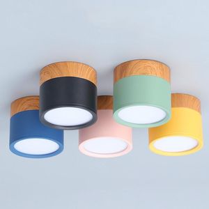 Plafondlampen LED Multi -kleuren cilinderlamp Corridor Aisle Koplampen Verbogen licht Kid Room Living Wood