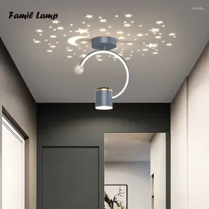 Plafonniers LED Pendentif Moderne Étoile Lune Cristal Forme Ronde Chambre Couloir Couloir Intérieur Décora Luminaires