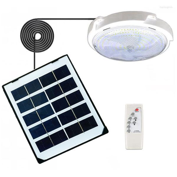 Luces de techo LED solares con control remoto Interior Inicio Top 65W Impermeable Veranda Lámpara de energía Energía Interior Luz Habitación