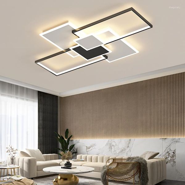Plafonniers LED lustres carrés lumière pour cuisine chambre lustre lampes Loft appartement salon décor à la maison luminaires