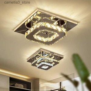 Plafondverlichting LED vierkante kristallen plafondlamp moderne binnenverlichting 12W gangpad gang LED plafondlamp huisdecoratie voor woonkamer Q231120