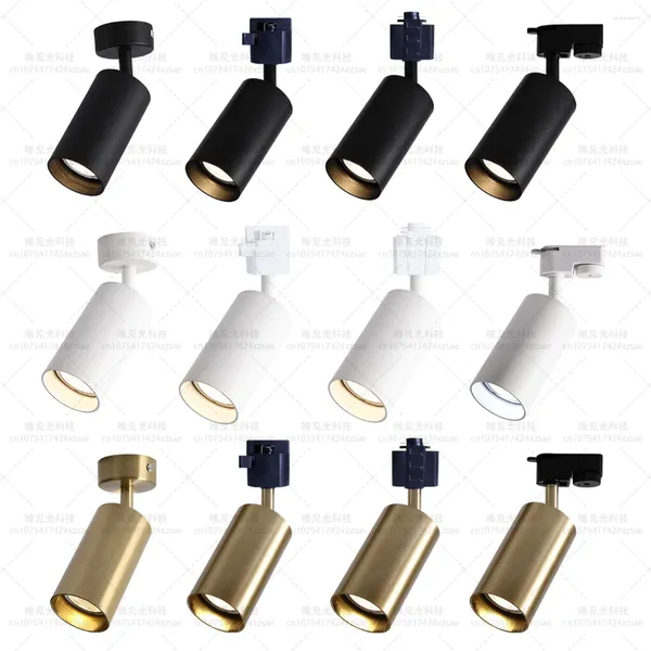 Plafonniers LED système d'éclairage sur rail GU10 ampoule lumière 7W Cob lampe de projecteur pour rail intérieur avec rotation à 355 °