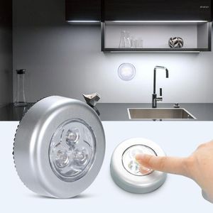 Luces de techo LED luz nocturna inalámbrica alimentada por batería Stick-on Tap lámpara táctil dormitorio inalámbrico para armarios mostradores