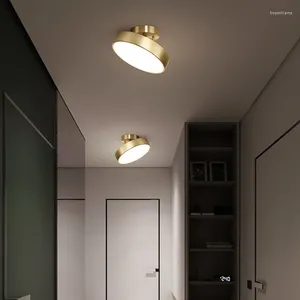 Plafondlampen Licht Luxe Volledig koper Eenvoudige persoonlijkheid LED Hoogwaardige sfeer Balkon Veranda Garderobeverlichting