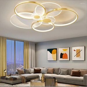 Lumières de plafond luxe luxe pour le salon lampe de chambre à feu à LED intelligente moderne restaurant intérieur décorer les luminaires étude lustre