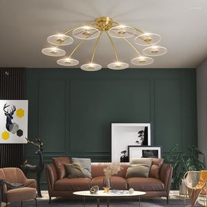 Plafondlampen licht luxe woonkamer lamp post modern eenvoudige koper slaapkamer net rode led creatieve led