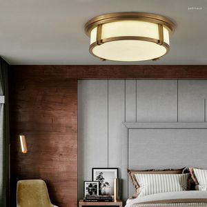 Plafondlampen licht luxe postmoderne koperen lamp balkon veranda creatieve persoonlijkheid warme slaapkamer studie led eenvoudige lampen