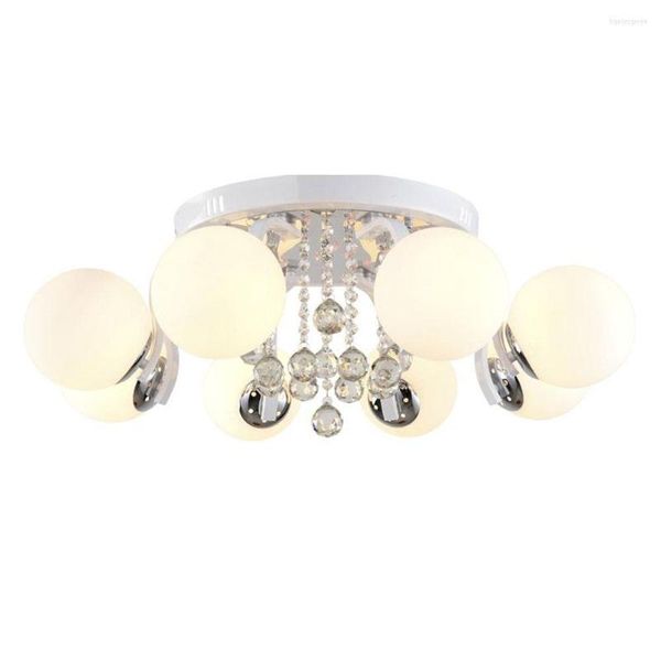 Plafonniers Lampe de chambre à coucher en cristal de luxe Salle d'étude en verre ronde Perles LED Appareils d'éclairage