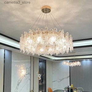 Plafondverlichting Luxe Glazen Kristallen Lamp Kroonluchter Voor Woonkamer Decoratie Eetkamer Designer Slaapkamer Postmoderne Eenvoudige Lampen Hanglampen Q231120