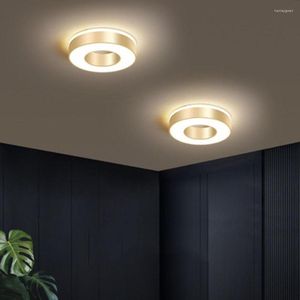 Plafondlampen luxe gouden led gangpad lamp voor gang trappen moderne minimalistische vierkante noordse ontwerpverlichting armaturen