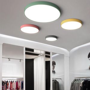 Plafondlampen macaron creatieve ultradunne 5 cm led ronde licht dimbare afstandsbediening lamp voor slaapkamer keuken foyer herstel