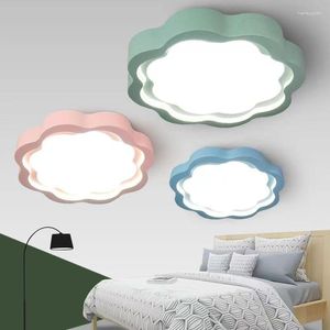 Plafonniers Makaron Lampe de chambre d'enfant Fleur à LED nordique pour chambre Salle d'étude Garçons Filles Décoration d'intérieur romantique et chaleureuse