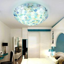 Plafonniers Méditerranéen Bohemian Glass Home Loft Decor for Living Room Creative Shell Kitchen Bedroom Lamp Fixtures