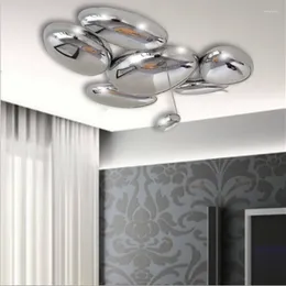 Plafonniers Mercury LED Lustre Goutte d'eau Chrome Lumière Postmoderne Designer pour Foyer Chambre Salle à manger Encastré