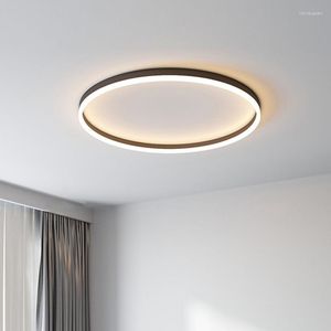 Ceiling Lights Minimalism Led Circle Fixtures With Dimmable Dining Room Bedroom Study Decor Round Black Gold Surface Lamp