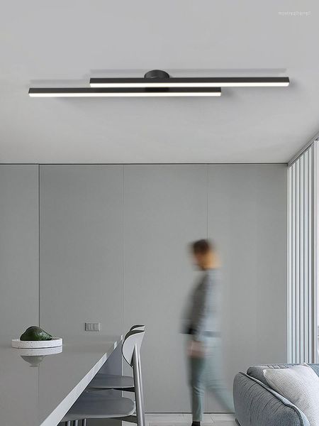 Plafonniers Salon minimaliste et allongé sans éclairage principal Couloir créatif Vestiaire Line Light