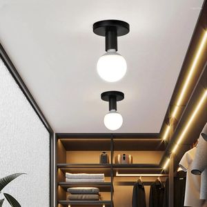 Plafondlampen Minimalistisch zwart E27 Licht Modern Noordse retro Iron Lamp Decor voor woonkamer Slaapkamer Zadkamer Keukenzaal en Balkon