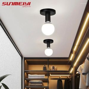 Plafondlampen Minimalistisch zwart E27 Licht Modern Noordse retro Iron Lamp Decor voor woonkamer Slaapkamer Zadkamer Keukenzaal en Balkon